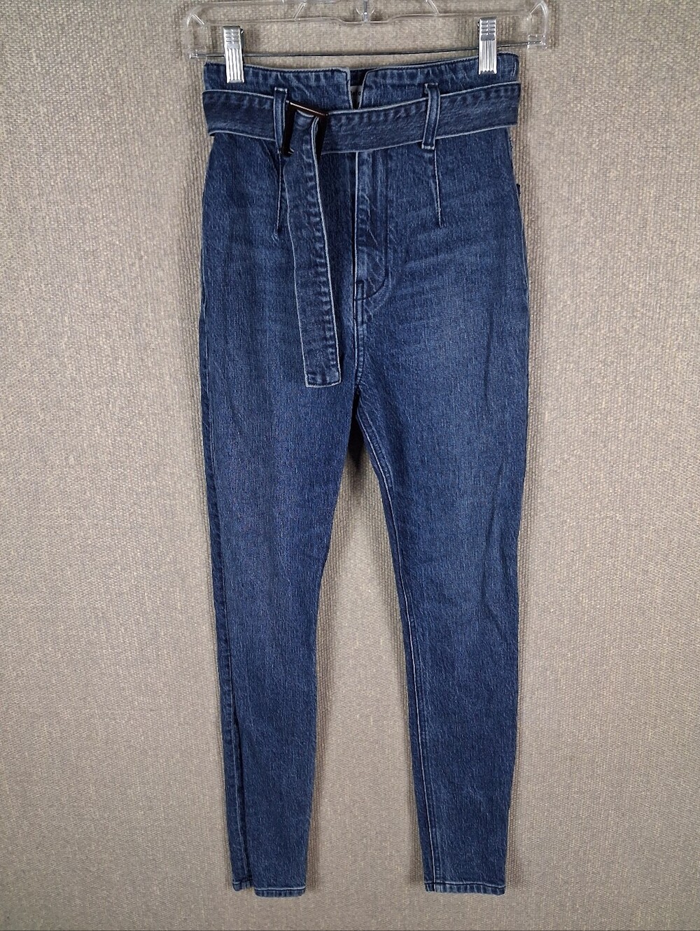 Reformation Kayo High Skinny Jeans Womens 23 Blue Erie Wash Denim Belted Stretch - Picture 2 of 10